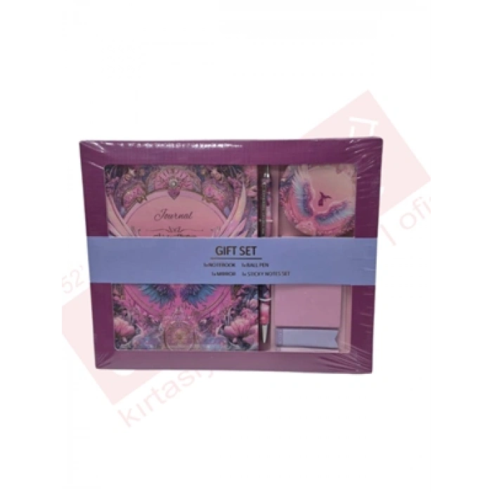 3E Grup - Victorias Journals Gift Set 13x18 128 Syf Sert Kapak Defter+ayna+tük.kalem+postit 124-2073