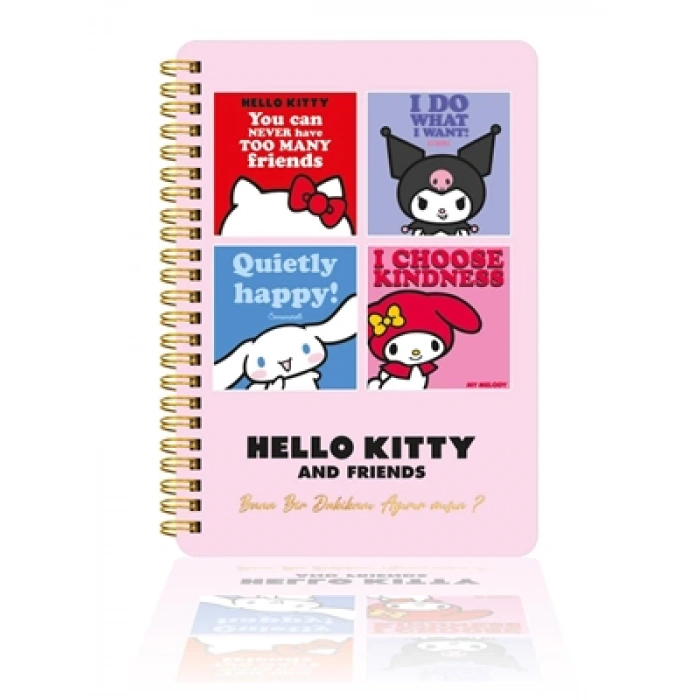 3E Grup - Victorias Journals Hello Kitty 14x20 Sert Kap.spiralli Günlük 524-1892