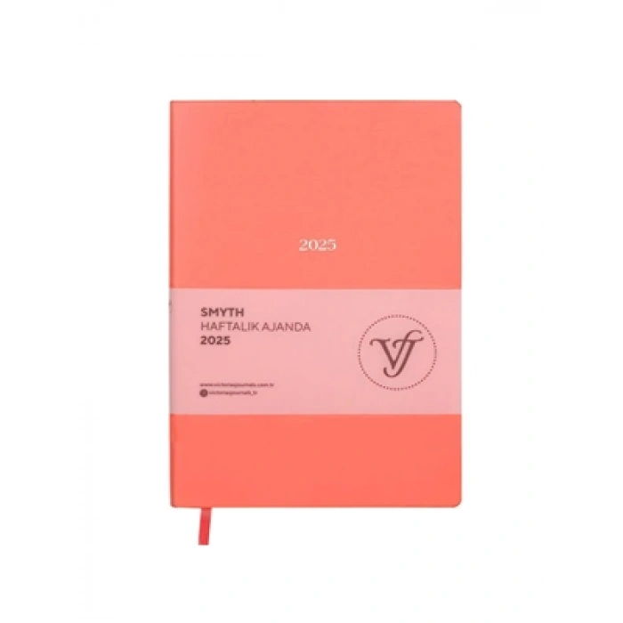 3E Grup - Victorias Journals Smyth 14x20 Günlük Ajanda Yaldız Kenar Ivory Nar Çiçeği 124-1476 2025