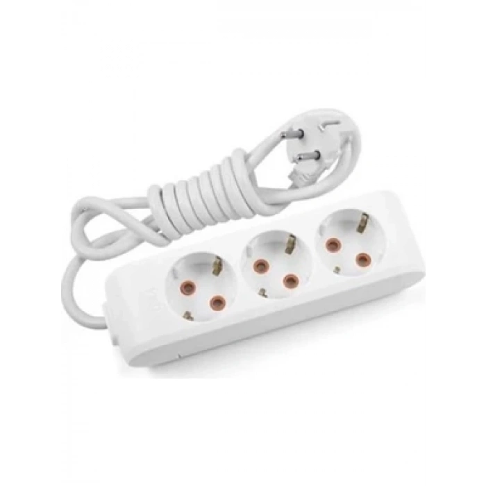 3E Grup - Viko 90113302 3lü 2 Metre Topraklı Grup Priz