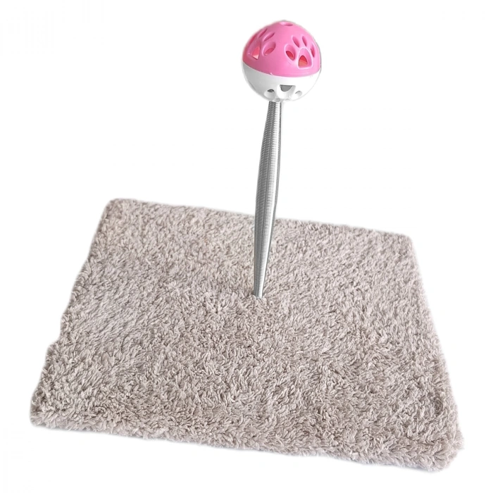 3E Grup - Yaylı Toplu Hacıyatmaz Kedi Aktivite Oyuncağı 16-20 cm Bej