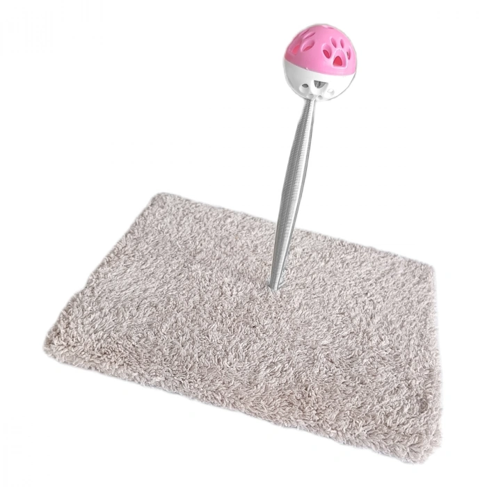 3E Grup - Yaylı Toplu Hacıyatmaz Kedi Aktivite Oyuncağı 16-20 cm Bej