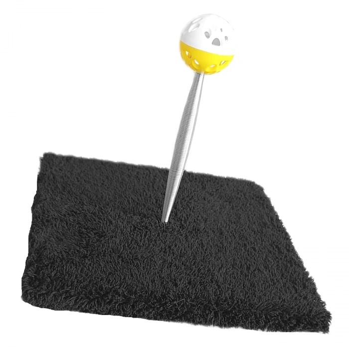 3E Grup - Yaylı Toplu Hacıyatmaz Kedi Aktivite Oyuncağı 16-20 cm Siyah