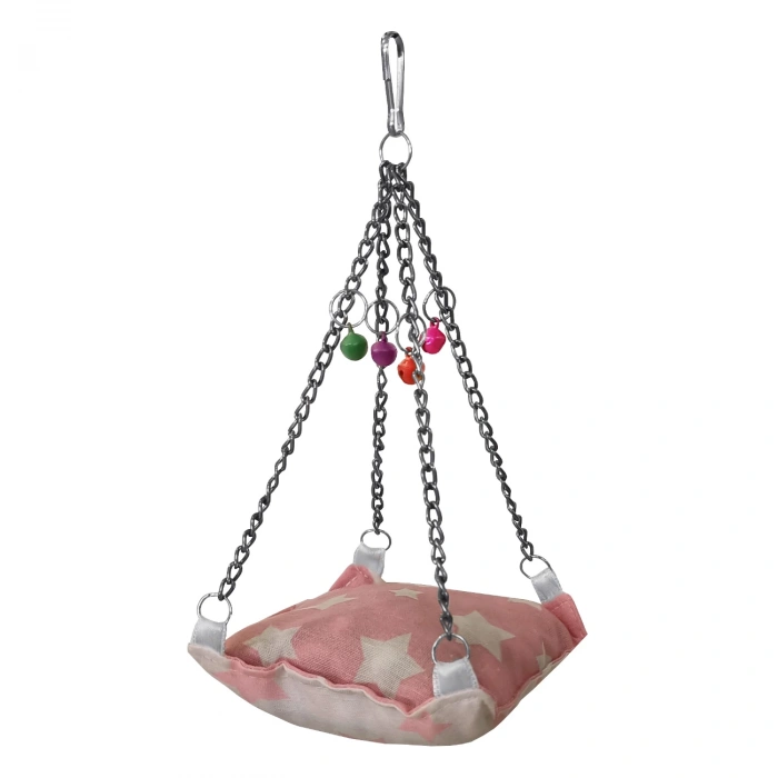 3E Grup - Yıldız Desenli Minder Ve Çanlı Kuş Hamağı 9*9-18 cm