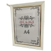 3E Grup - Art&ags A4 22 Mm Ahşap Görünümlü Çerçeve Altın Paspartulu Beyaz