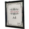 3E Grup - Art&ags A4 22 Mm Ahşap Görünümlü Çerçeve Gümüş Paspartulu Siyah