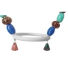 3E Grup - Markapet Renkli Boncuklu Oval Halkalı Papağan Salıncağı 15 cm-23 cm