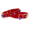 3E Grup - Nazar Boncuklu Kedi Ve Küçük Irk Köpek Tasması 1,0x19 cm Kırmızı Small