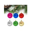 3E Grup - Nedi Yılbaşı Ağaç Süsü Top 4 Cm Karışık Renkli 6lı As18-4006m