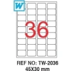 3E Grup - Tekno 45x29 Mm Laser Etiket 100lü Bk-2036