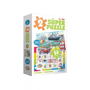 3E Grup - 2 Süper Puzzle - Taşıtlar - Meslekler - 0-6 Yaş Yayınları