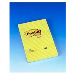 3E Grup - 3m Post-it 102x152 Mm Yapışkanlı Not Kağıdı 100 Yp Kareli-sarı 662