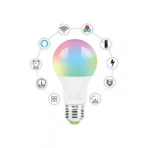 3E Grup - Ack Aa14-60920 10w Rgb Akıllı Wifili E27 Led Ampul