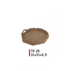 3E Grup - Aka Ahşap 31x31x6.5 Tepsi Tp 25