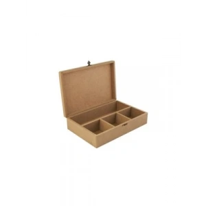 3E Grup - Aka Ahşap Dört Bölmeli Kutu Büyük Boy Kt 58
