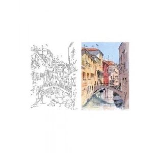 3E Grup - Aka Sanat 35x50 Çizilmiş Tuval Venedik Man3550001