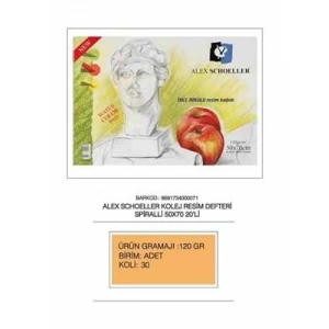 3E Grup - Alex Schoeller 50x70 Resim Defteri 20li 120 Gr Alx-895