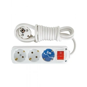 3E Grup - Almera 3lü Anahtarlı 3 Metre Topraklı Grup Priz