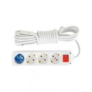 3E Grup - Almera 4lü Anahtarlı 3 Metre Topraklı Grup Priz