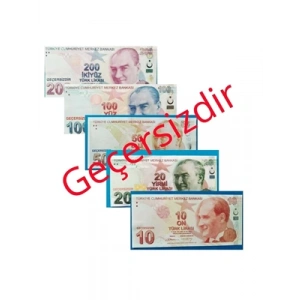 3E Grup - Altınyıldız Eğitici Para Koçanı 50-100-200 Tl 100 Lü (sahte Para)