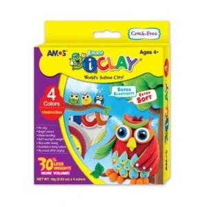 3E Grup - Amos Zıplayan Oyun Hamuru 4 Renk 18 Gr Ic18p4