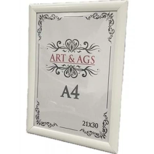 3E Grup - Art&ags A4 22 Mm Ahşap Görünümlü Çerçeve Beyaz