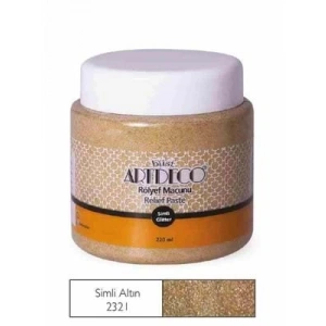 3E Grup - Artdeco 220 Ml Simli Rölyef Macunu Altın 2321