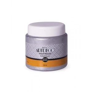 3E Grup - Artdeco 220 Ml Simli Rölyef Macunu Gümüş 2322
