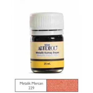 3E Grup - Artdeco 25 Ml Metalik Kumaş Boyası Mercan 11a-229