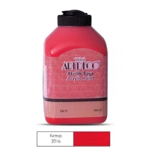 3E Grup - Artdeco 500 Ml Akrilik Boya Kırmızı 70l-3016