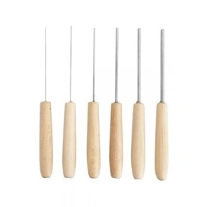 3E Grup - Artdeco 6 Lı Ebru Biz Takımı Ahşap Sap 8 Cm Uç