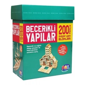 3E Grup - Bal Becerikli Yapılar 200 Parça Ahşap Yapı Blokları Pal00195