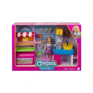 3E Grup - Barbie Chelsea Meslekleri Öğreniyor Market Çalışanı Chelsea ve Oyun Seti Gtn67