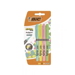 3E Grup - Bic Highlighter Grip Pastel Fosforlu Kalem 4 Renk 964859