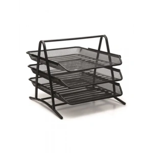 3E Grup - Bion Perforeli Evrak Rafı 3lü Siyah ( Kutusuz) 9309