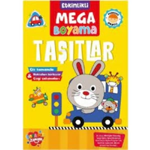 3E Grup - Boyama Zamanı Etkinlikli Mega Boyama - Taşıtlar - Koloni Kitap