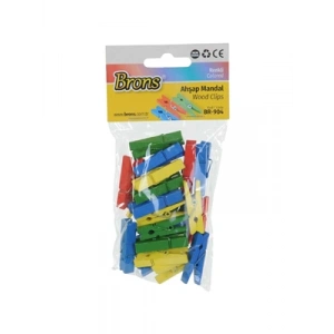 3E Grup - Brons Ahşap Mandal Küçük Boy Renkli Br-904