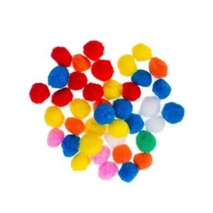 3E Grup - Bubu 1-2-3 Cm Ponpon Renkli Karışık 80li Hs0025