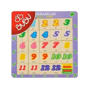 3E Grup - Bubu 30x30 Ahşap Puzzle Hafıza Oyunu Sayılar Bubu-ap0061
