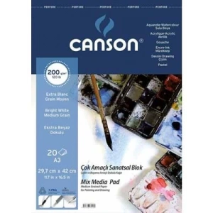 3E Grup - Canson A3 Çok Amaçlı Sanatsal Blok 20 Sy 200 Gr Fcns2002a3us
