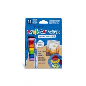 3E Grup - Carioca Akrilik Paint Marker Su Bazlı Fırça Uçlu 10lu 45281