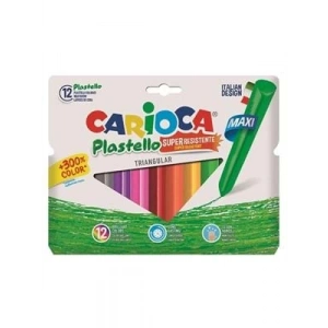 3E Grup - Carioca Plastello Jumbo Üçgen Yıkanabilir Pastel Boya 12li 42671