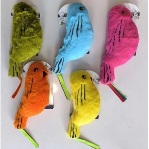 3E Grup - Catnipli Zilli  Peluş Kuş Kedi Köpek  Oyuncağı Çeşitli Renklerde 8 cm x 30 cm