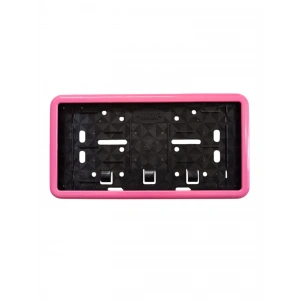 Çerçeveli Dikdörtgen Plakalık Plaka Altlığı Pembe  32x17 cm