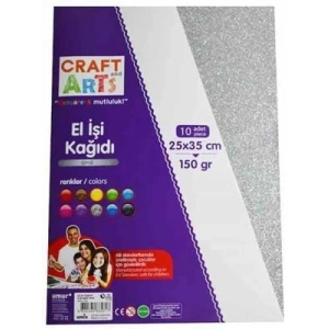 3E Grup - Craft Arts 25x35 Cm 150 Gr Simli Elişi Kağıdı 10lu Uca-150s