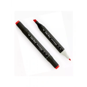3E Grup - Del Rey Twin Çift Uçlu Marker Kalem R13 Scarlet
