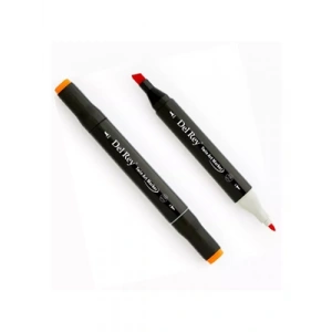 3E Grup - Del Rey Twin Çift Uçlu Marker Kalem R14 Vermillion
