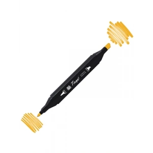 3E Grup - Del Rey Twin Çift Uçlu Marker Kalem Yr31 Dark Yellow