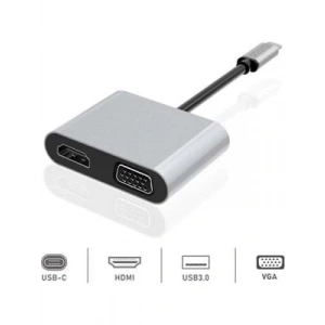 3E Grup - Dexım Dhu0004 Premıum 4 In 1 Usb-c Hdmı Vga Hub