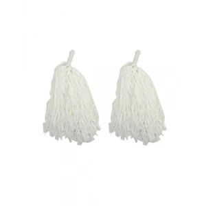 3E Grup - Dominic Ponpon Metalik Beyaz 2li Dmn-01